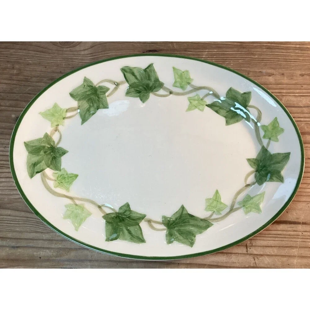 VTG Franciscan Ivy Earthenware 11.25” Oval Serving Platter Plate Dish California